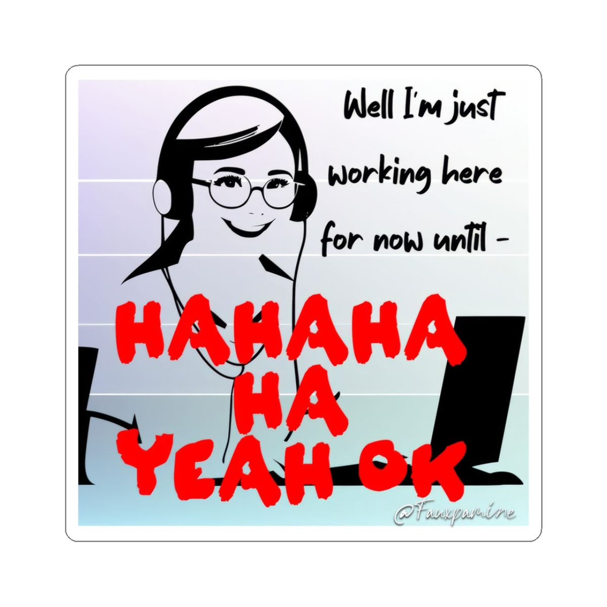 Office Sketch Overlaid with Oocational Nihilism - Sticker