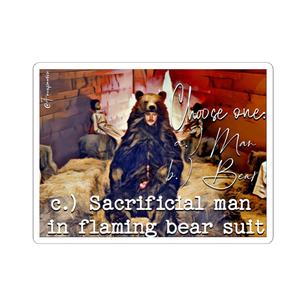 Man, Bear, Sacrifice (The Pagan Ternary) - Sticker