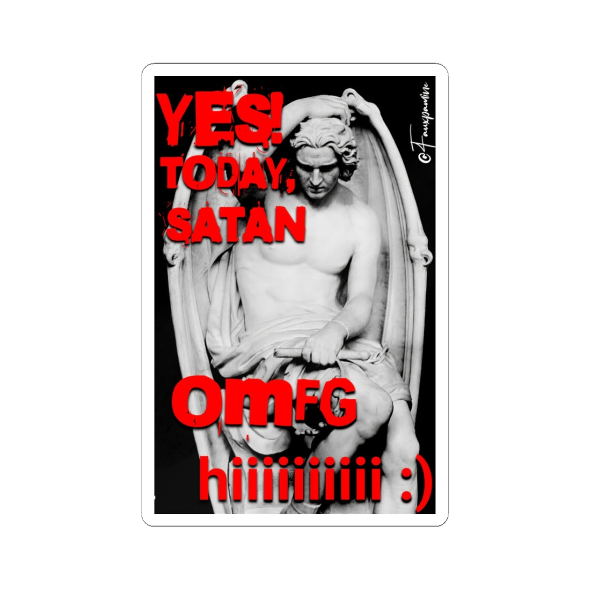 Lucifer in Red Lip Service - Sticker