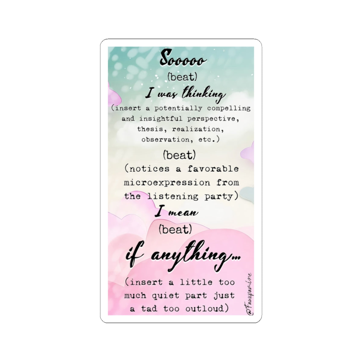 The Pastel Confession of Lingering Doubt - Sticker
