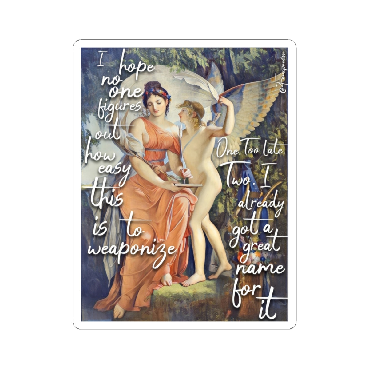 Cupid and Psyche Invent Lovebombing - Sticker