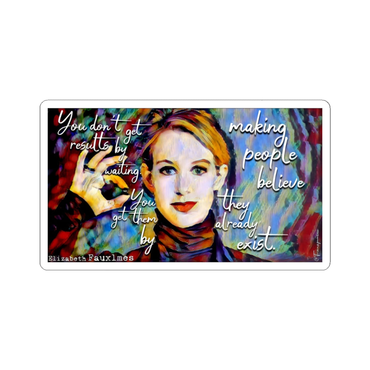 Oil on Digital Guilt, Captioned in Denial - Sticker