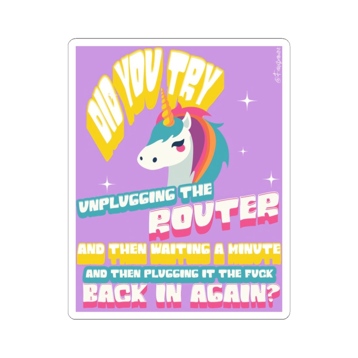 Technospiritual Rebirth in Unicorn Drag - Sticker