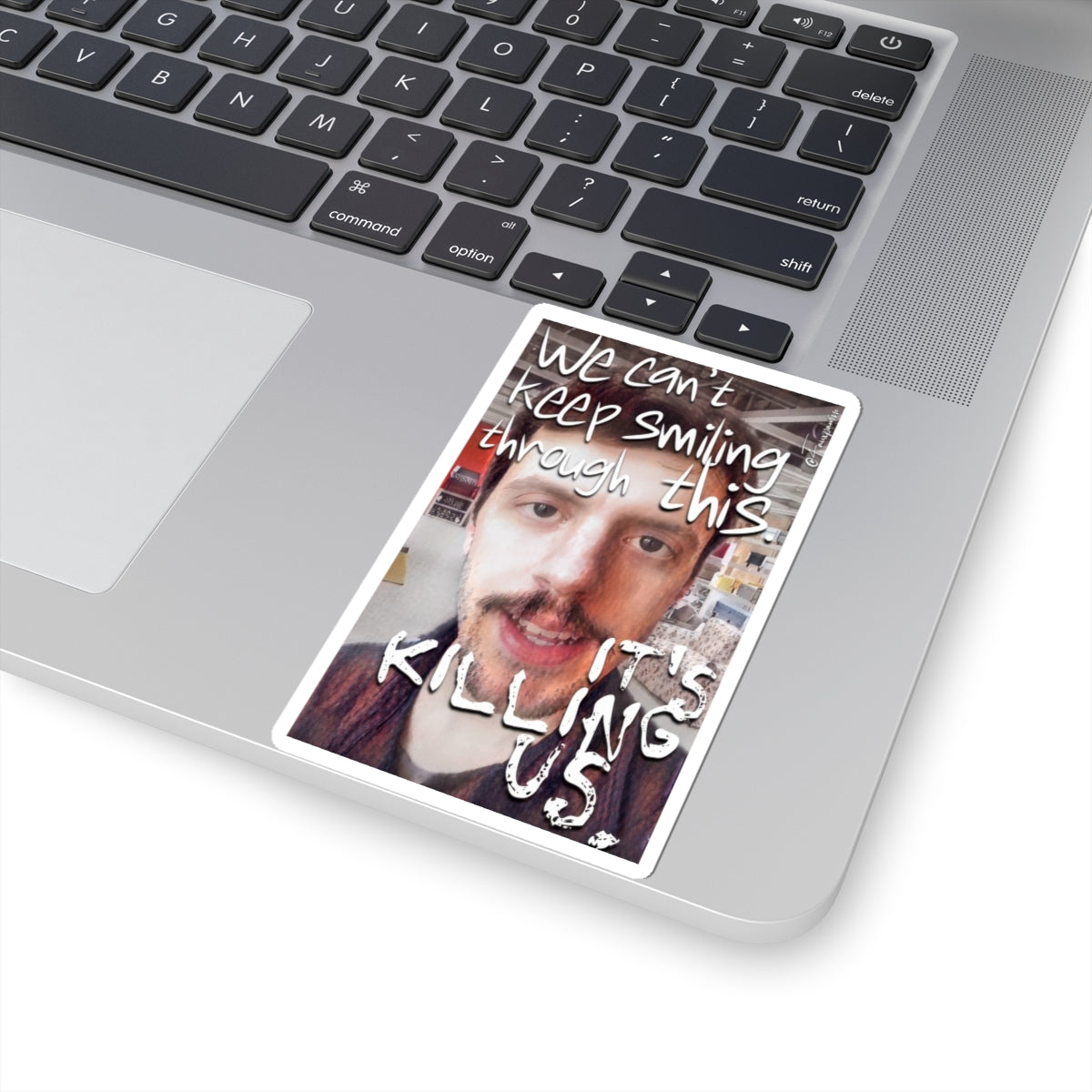 Smile Fatigue in Fluorescent Hell - Sticker