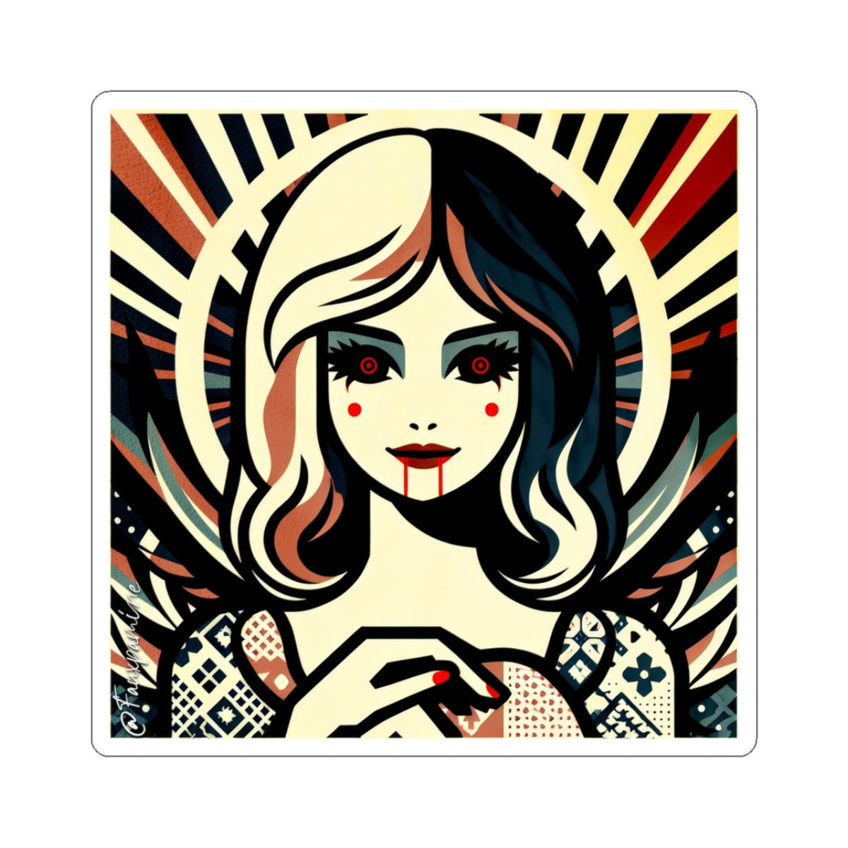 Sanguine Seraph (Stained Glass Gothic No. 1) - Sticker